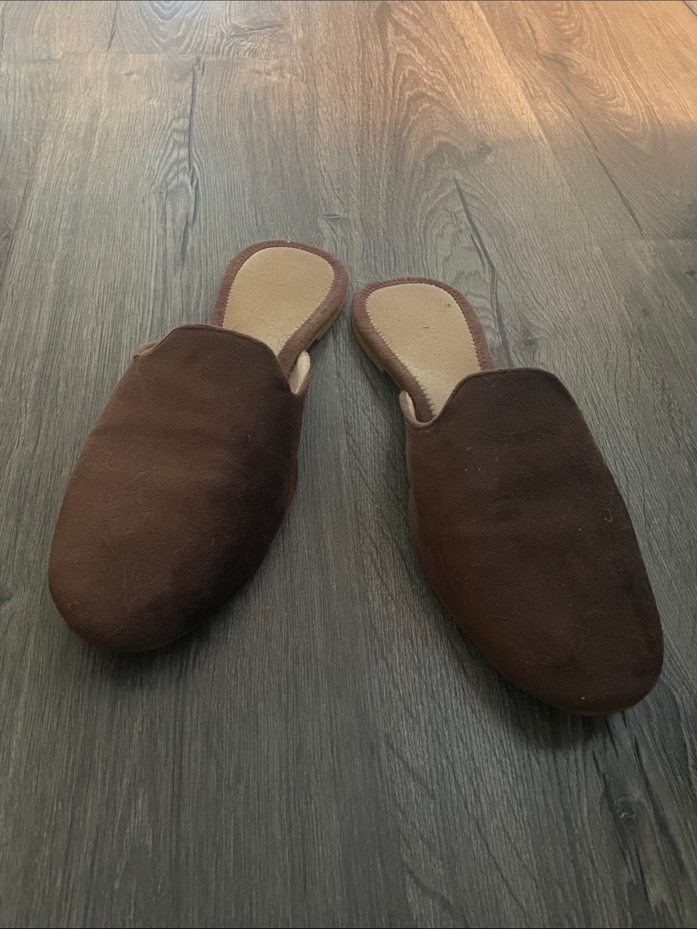 Brown Velvet Women's Mules